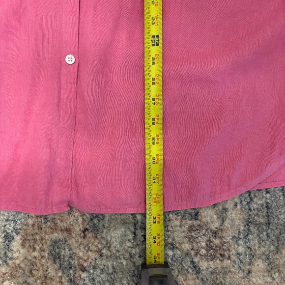 J. Jill Love Linen Women's Plus Sleeveless Button-Front Shirt Top Blouse 3X Pink - Picture 9 of 9